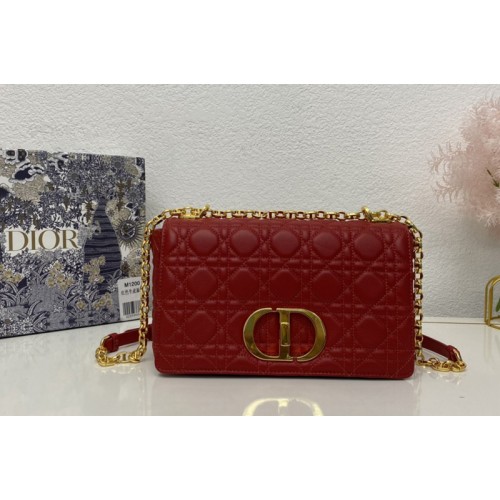 Christian Dior M9242 Medium Dior Caro bag in Red Supple Cannage Calfskin Christian Dior M9242 Medium Dior Caro bag in Red Supple Cannage Calfskin