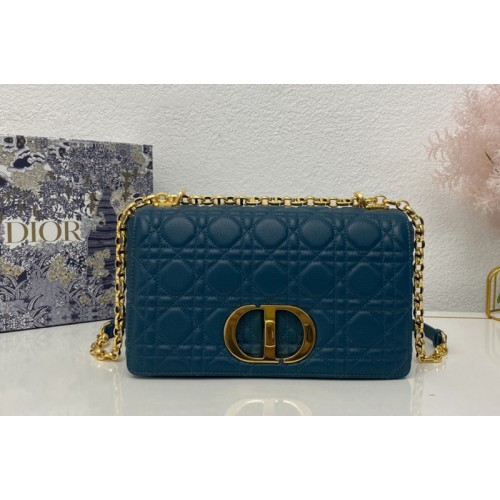 Christian Dior M9242 Medium Dior Caro bag in Blue Supple Cannage Calfskin