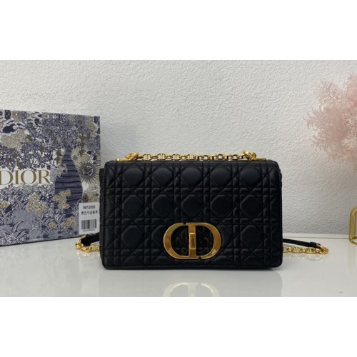 Christian Dior M9242 Medium Dior Caro bag in Black Supple Cannage Calfskin