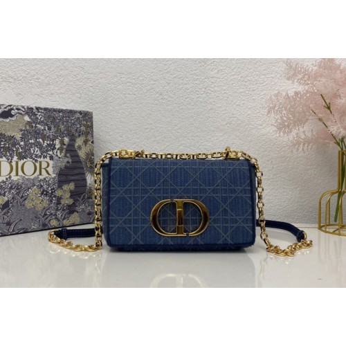Christian Dior M9241 Small Dior Caro bag in Blue Dior Cannage Denim Christian Dior M9241 Small Dior Caro bag in Blue Dior Cannage Denim