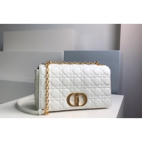 Christian Dior M9243 Large Dior Caro bag in White Soft Cannage Calfskin