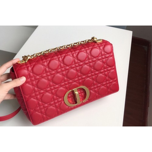Christian Dior M9243 Large Dior Caro bag in Red Soft Cannage Calfskin