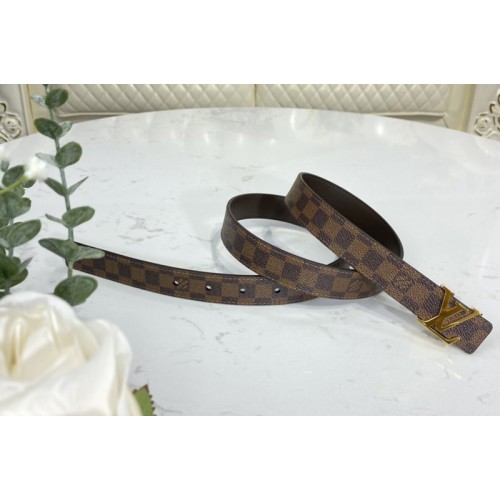 Louis Vuitton M9267U linitiales 25mm Belt in Damier ebene canvas
