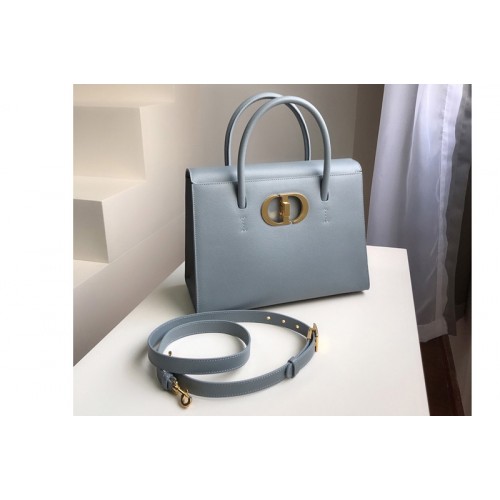 Christian Dior M9306 Dior Large St Honore tote bag in Blue Grained Calfskin