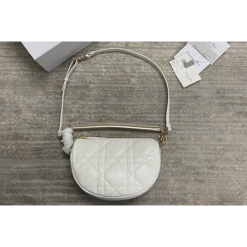 Christian Dior M7200 Small Dior Vibe Hobo bag in White Cannage Lambskin