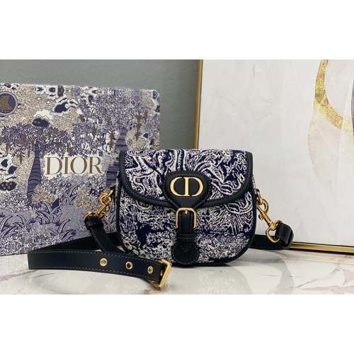 Christian Dior M9317 Small Dior Bobby Bag in Blue Toile de Jouy Reverse Jacquard