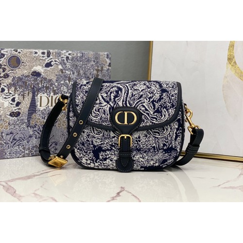 Christian Dior M9319 Medium Dior Bobby Bag in Blue Toile de Jouy Reverse Jacquard Christian Dior M9319 Medium Dior Bobby Bag in Blue Toile de Jouy Reverse Jacquard