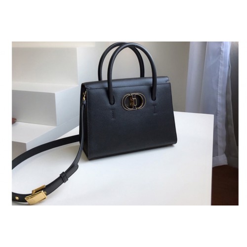 Christian Dior M9321 Dior Medium St Honore tote bag in Black Grained Calfskin