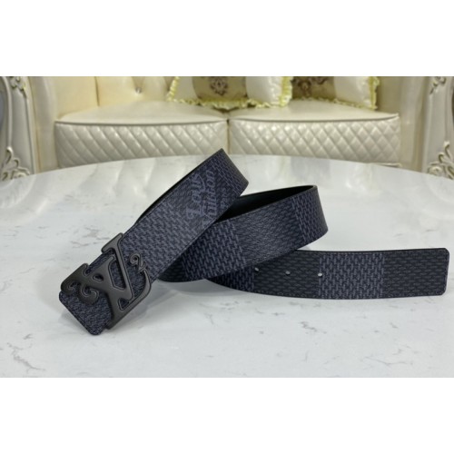 Louis Vuitton MP255V Squared 40mm reversible belt in Damier Graphite Canvas Black With Black Buckle Louis Vuitton MP255V Squared 40mm reversible belt in Damier Graphite Canvas Black With Black Buckle