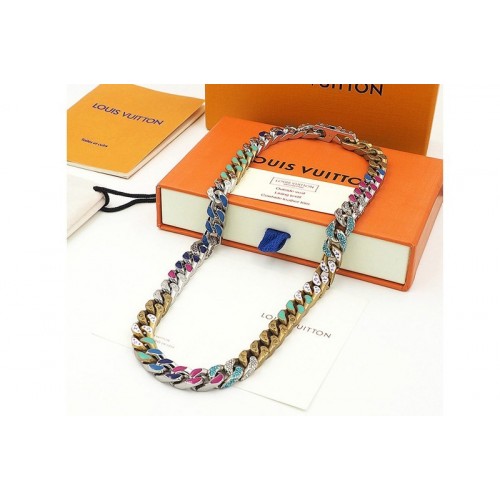 Louis Vuitton MP2682 Chain Links Patches necklace in Multicolored Louis Vuitton MP2682 Chain Links Patches necklace in Multicolored