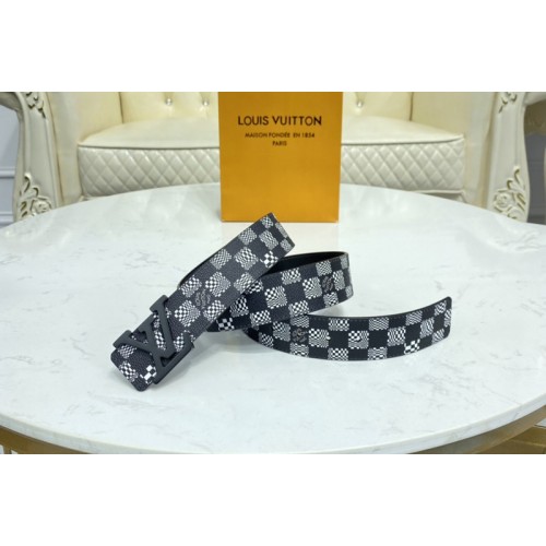 Louis Vuitton MP289V Anagram 40mm reversible belt in Black White Distorted Damier canvas With Black Buckle
