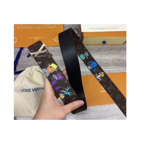 Louis Vuitton MP291T Shape 40mm reversible belt in Monogram canvas and leather With Silver Buckle Louis Vuitton MP291T Shape 40mm reversible belt in Monogram canvas and leather With Silver Buckle