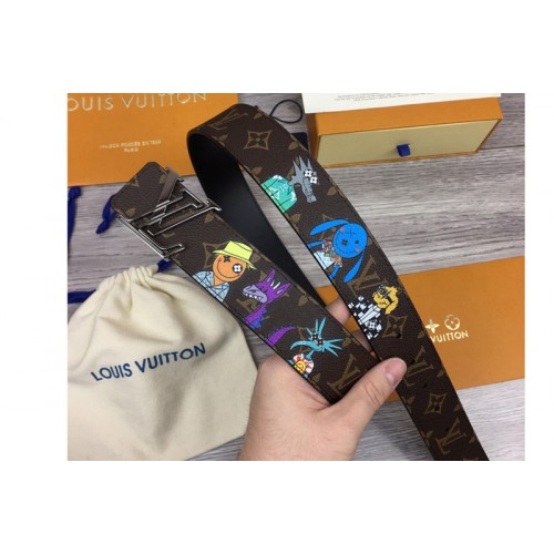 Louis Vuitton MP291T Shape 40mm reversible belt in Monogram canvas and leather With Black Buckle Louis Vuitton MP291T Shape 40mm reversible belt in Monogram canvas and leather With Black Buckle