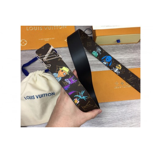 Louis Vuitton MP291T Shape 40mm reversible belt in Monogram canvas and leather With Silver Buckle Louis Vuitton MP291T Shape 40mm reversible belt in Monogram canvas and leather With Silver Buckle