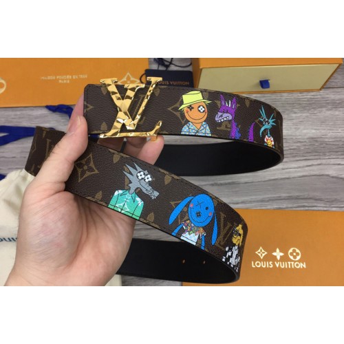 Louis Vuitton MP291T Shape 40mm reversible belt in Monogram canvas and leather With Gold Buckle Louis Vuitton MP291T Shape 40mm reversible belt in Monogram canvas and leather With Gold Buckle