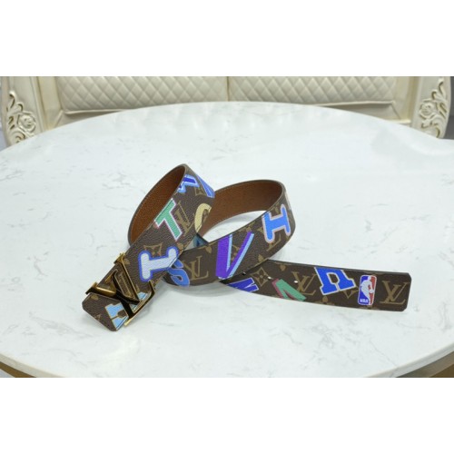 Louis Vuitton MP294V LVXNBA Initiales 40mm reversible belt in Monogram canvas With Gold Buckle
