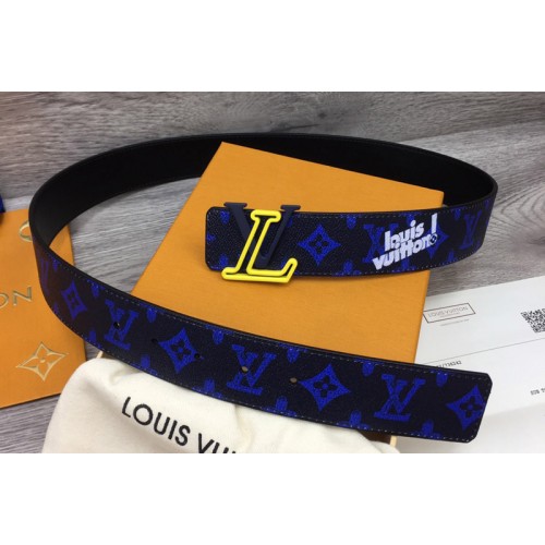 Louis Vuitton MP302U Initiales Everyday 40 mm reversible belt in Blue Monogram Louis Vuitton MP302U Initiales Everyday 40 mm reversible belt in Blue Monogram