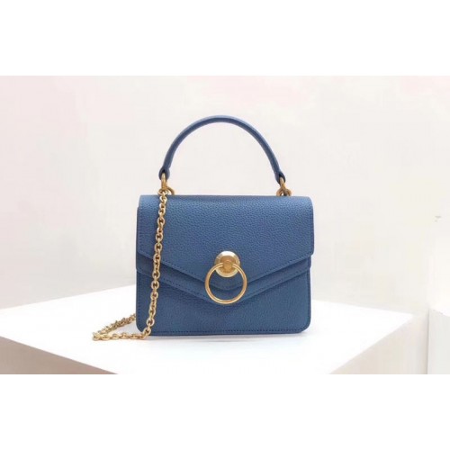 Mulberry Small Harlow Satchel Bags Small Classic Grain Leather Blue