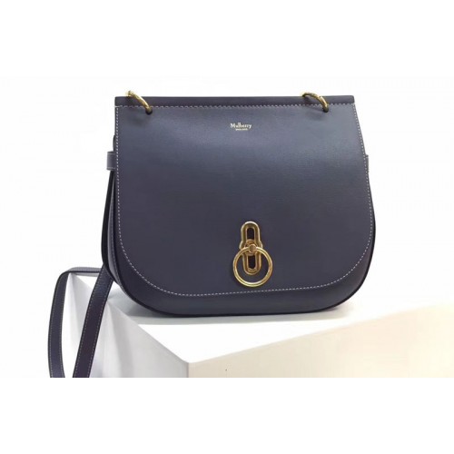 Mulberry Amberley Satchel Bags Blue Classic Grain Leather