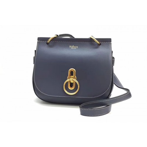 Mulberry Mini Amberley Satchel Bags Blue Classic Grain Leather Mulberry Mini Amberley Satchel Bags Blue Classic Grain Leather