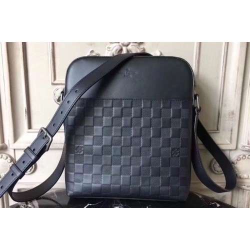 Louis Vuitton N23355 District Pochette Bag in Black Damier Infini Leather Louis Vuitton N23355 District Pochette Bag in Black Damier Infini Leather