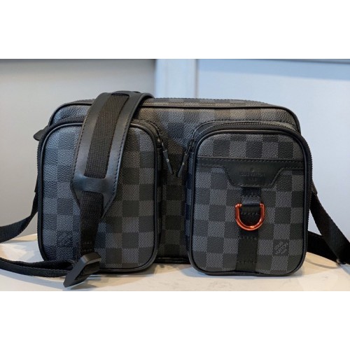 Louis Vuitton N40280 Utility Messenger Bag in Damier Graphite Canvas Louis Vuitton N40280 Utility Messenger Bag in Damier Graphite Canvas