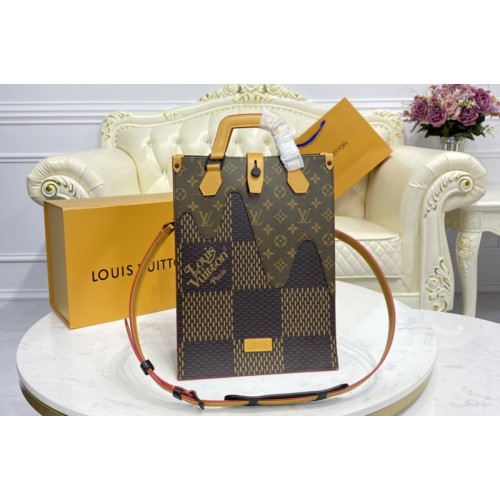 Louis Vuitton N40355 Mini Tote bag in Giant Damier Ebene and Monogram coated canvas