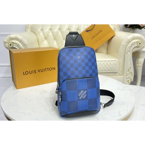 Louis Vuitton N50024 Avenue Slingbag in Navy blue and black Damier Infini 3D cowhide leather Louis Vuitton N50024 Avenue Slingbag in Navy blue and black Damier Infini 3D cowhide leather