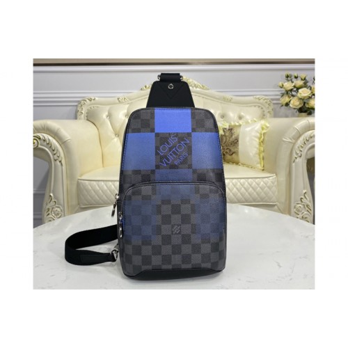 Louis Vuitton N40404 Avenue Sling Bag in Blue Damier Graphite Giant coated canvas Louis Vuitton N40404 Avenue Sling Bag in Blue Damier Graphite Giant coated canvas