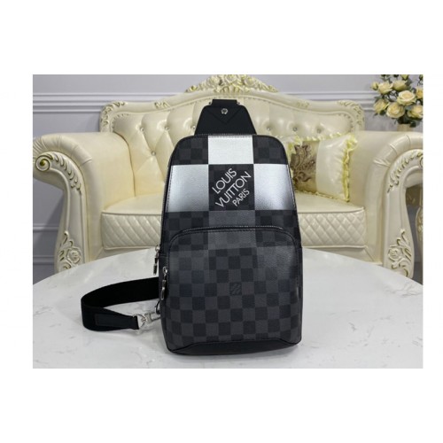 Louis Vuitton N40403 Avenue Sling Bag in White Damier Graphite Giant coated canvas Louis Vuitton N40403 Avenue Sling Bag in White Damier Graphite Giant coated canvas