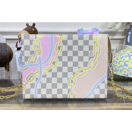 Louis Vuitton N40469 Toiletry Pouch On Chain in Damier Azur coated canvas Louis Vuitton N40469 Toiletry Pouch On Chain in Damier Azur coated canvas