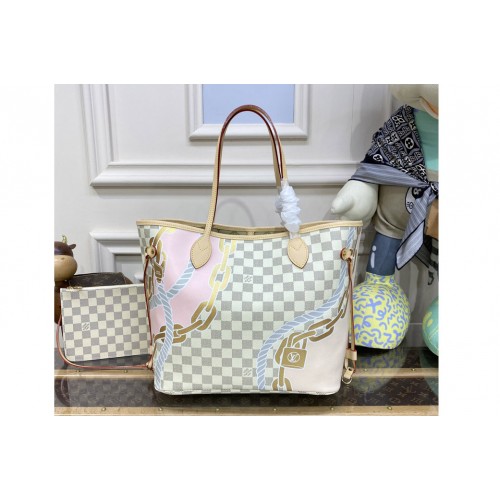 Louis Vuitton N40471 Neverfull MM tote bag in Damier Azur coated canvas Louis Vuitton N40471 Neverfull MM tote bag in Damier Azur coated canvas