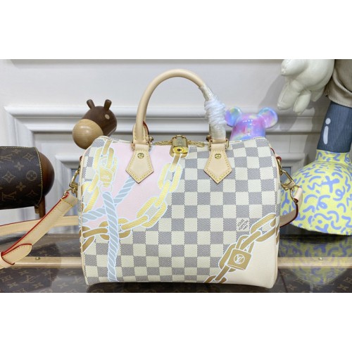Louis Vuitton N40473 Speedy Bandoulière 25 handbag in Damier Azur coated canvas Louis Vuitton N40473 Speedy Bandoulière 25 handbag in Damier Azur coated canvas