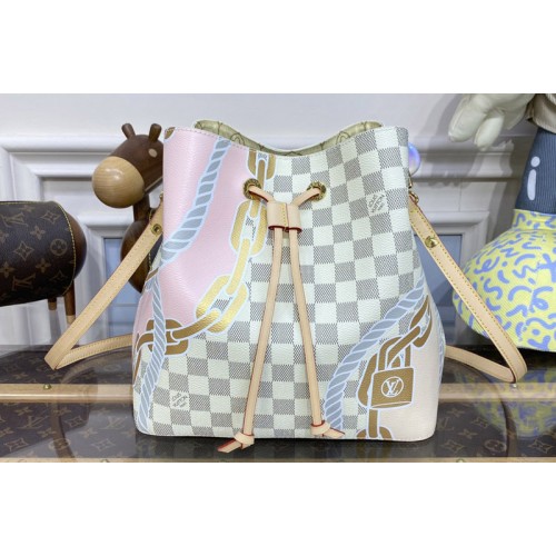 Louis Vuitton N40474 NeoNoe MM bucket bag in Damier Azur coated canvas Louis Vuitton N40474 NeoNoe MM bucket bag in Damier Azur coated canvas