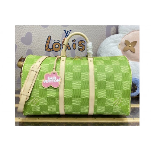 Louis Vuitton N40667 Keepall Bandouliere 50 bag in Green Damier Golf coated canvas Louis Vuitton N40667 Keepall Bandouliere 50 bag in Green Damier Golf coated canvas