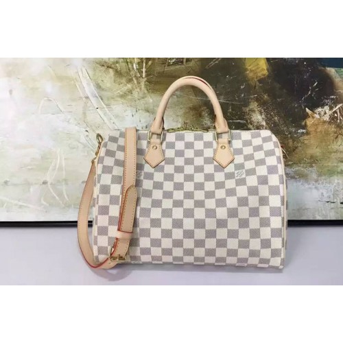Louis Vuitton N41001 Speedy Bandouliere 30 Bag in Damier Azur Canvas Louis Vuitton N41001 Speedy Bandouliere 30 Bag in Damier Azur Canvas