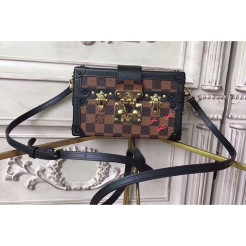 Louis Vuitton N41003 Petite Malle Bag in Damier Ebene Canvas