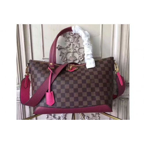 Louis Vuitton N41015 Hyde Park Bag in Damier Ebene Canvas With Fuchsia Louis Vuitton N41015 Hyde Park Bag in Damier Ebene Canvas With Fuchsia