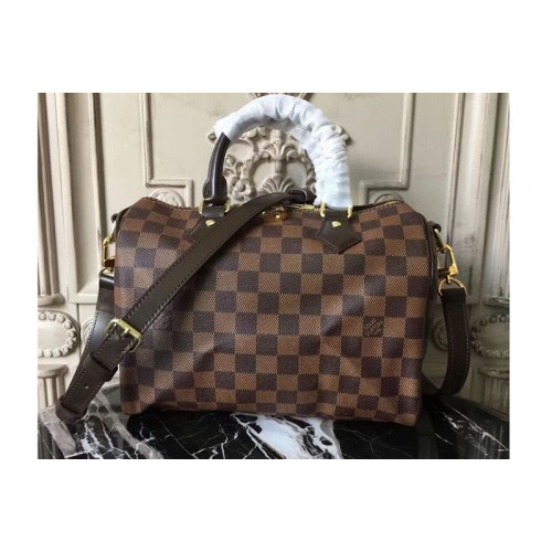 Louis Vuitton N41368 Speedy Bandouliere 25 Bag in Damier Ebene Canvas