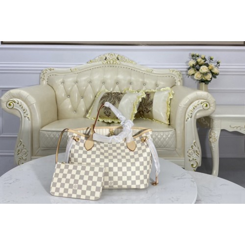 Louis Vuitton N41362 Neverfull PM tote Bag in Damier Azur coated canvas