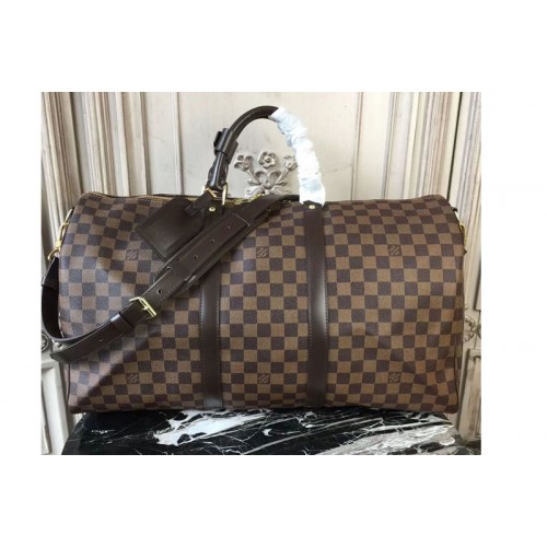 Louis Vuitton N41427 Keepall Bandouliere 50 Travel Bag in Damier Ebene Canvas