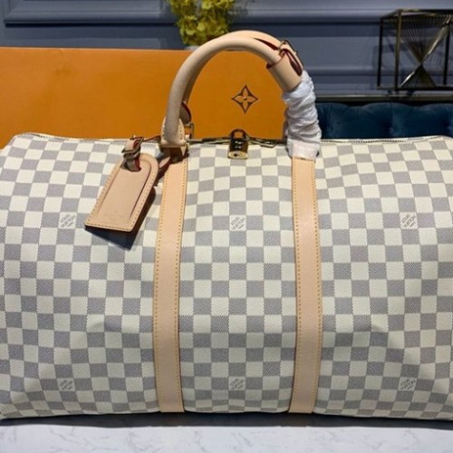 Louis Vuitton N41430 Keepall Bandouliere 50 Bag in Damier Azur Canvas