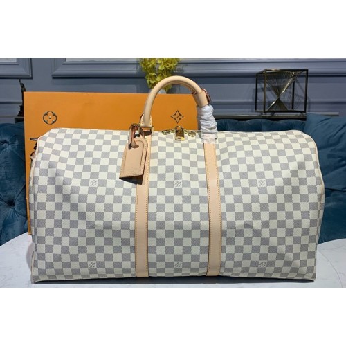 Louis Vuitton N41429 Keepall Bandouliere 55 Bag in Damier Azur Canvas