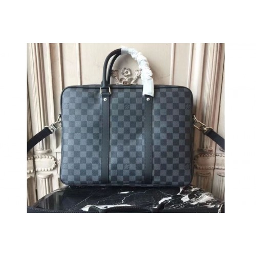 Louis Vuitton N41478 Porte-documents Voyage PM Bag in Damier Graphite Canvas Louis Vuitton N41478 Porte-documents Voyage PM Bag in Damier Graphite Canvas