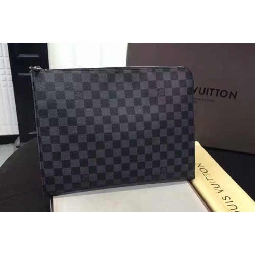 Louis Vuitton N41501 Pochette-Jules GM clutch bag in Damier graphite Canvas Louis Vuitton N41501 Pochette-Jules GM clutch bag in Damier graphite Canvas