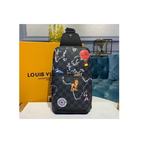 Louis Vuitton N41719 Avenue Sling Bags Damier Graphite Canvas Louis Vuitton N41719 Avenue Sling Bags Damier Graphite Canvas