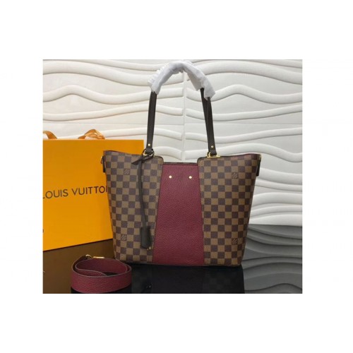 Louis Vuitton N44021 Jersey Bag in Damier Ebene Canvas With Bordeaux