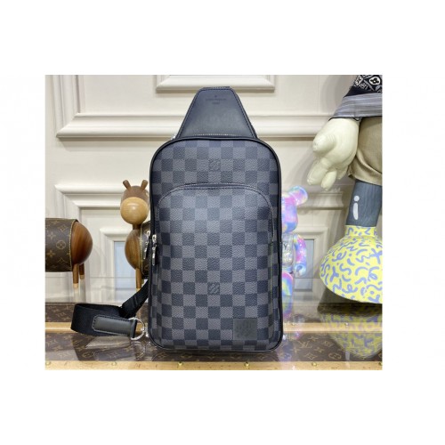 Louis Vuitton N45302 Avenue Sling Bag in Damier Graphite coated canvas