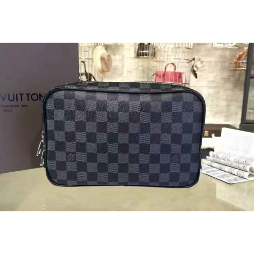 Louis Vuitton N47521 Toilet Pouch GM in Damier Graphite Canvas Louis Vuitton N47521 Toilet Pouch GM in Damier Graphite Canvas