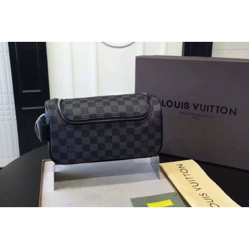 Louis Vuitton N47625 Toiletry Pouch in Damier Graphite Canvas Louis Vuitton N47625 Toiletry Pouch in Damier Graphite Canvas